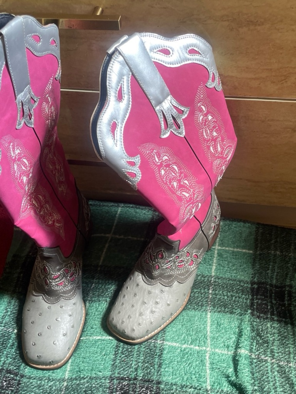 Hot Pink and Silver Western Cowboy Boots